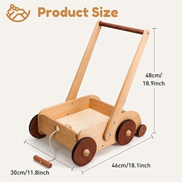 Woodtoe Adjustable Baby Walker for Safe Learning
