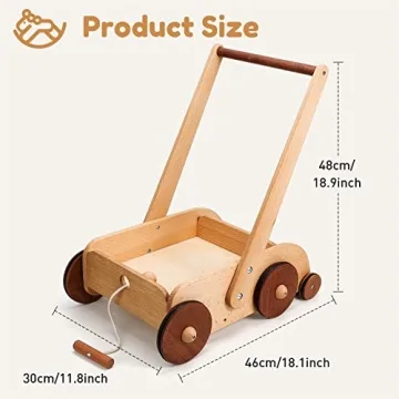 Woodtoe Adjustable Baby Walker for Safe Learning