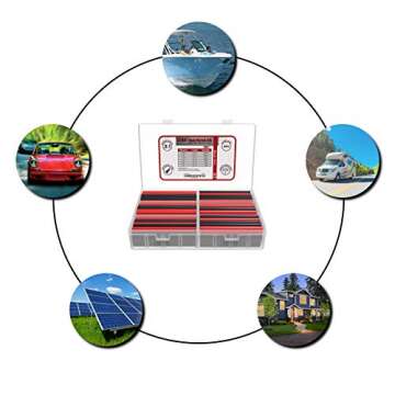 130 PC. Dual Wall Adhesive Marine Heat Shrink Kit - 3:1 Shrink Ratio - Black and Red