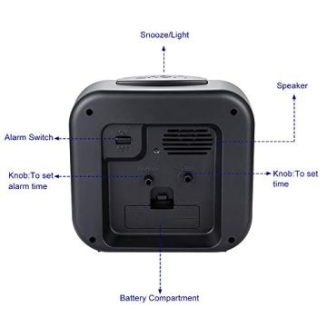 Silent Alarm Clock for Elderly, Gentle Wake, Large Numbers