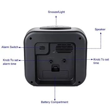 Silent Alarm Clock for Elderly, Gentle Wake, Large Numbers