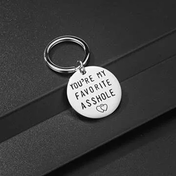 Udobuy Funny Boyfriend Gift, You're My Favorite Asshole, Asshole Keychain, Funny Keychain, Funny Man...