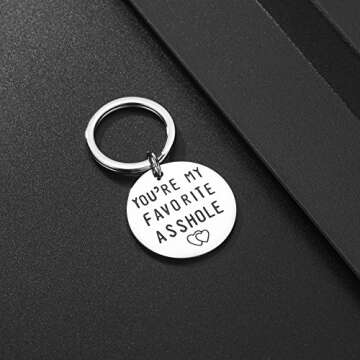 Udobuy Funny Boyfriend Gift, You're My Favorite Asshole, Asshole Keychain, Funny Keychain, Funny Man Gift, Valentines Day, Funny Gift for Husband