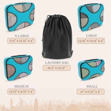 Shacke Pak 5 Set Packing Cubes Lightweight Travel Organizer