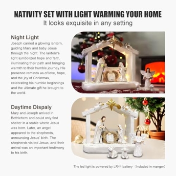 TroupePal 7-Piece Nativity Set with LED Light