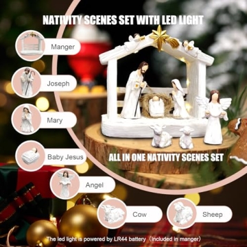 TroupePal 7-Piece Nativity Set with LED Light