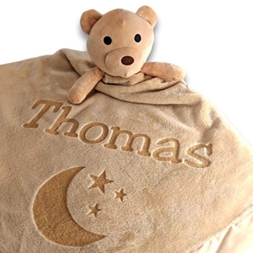 Custom Teddy Bear Baby Blanket Gift for Newborns and Toddlers