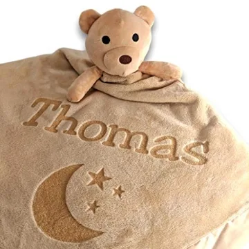 Custom Teddy Bear Baby Blanket Gift for Newborns and Toddlers