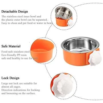 Durable QIYADIN Dog Crate Bowls for Easy Pet Feeding