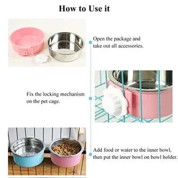 Durable QIYADIN Dog Crate Bowls for Easy Pet Feeding