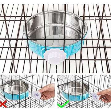 Durable QIYADIN Dog Crate Bowls for Easy Pet Feeding