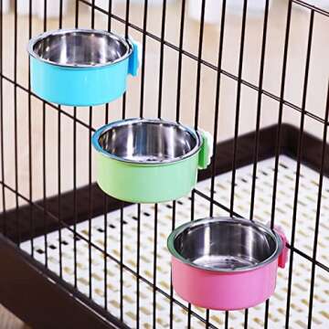 Durable QIYADIN Dog Crate Bowls for Easy Pet Feeding