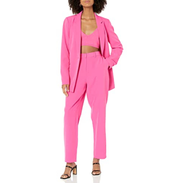 Shop The Drop Women's Abby Flat Front Pant in Rose Pink