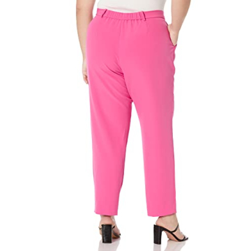 Shop The Drop Women's Abby Flat Front Pant in Rose Pink