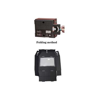 HD 3D Mobile Phone Screen TV Magnifier Amplifier Mini Retro Small 8 Inches Magnifying Glass with Foldable Holder Stand for Any Smartphone Movie Video