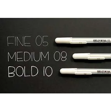 Sakura Gelly Roll Classic 10 Bold Point Pen (3 Pack), 3 Count (Pack of 1), White