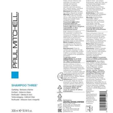 Paul Mitchell Shampoo Three, Clarifying, Removes Chlorine, For All Hair Types, 10.14 fl. oz.