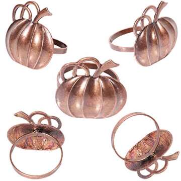 Pumpkin Napkin Rings, Halloween Napkin Ring Holders, Autumn/Winter Holiday Napkin Ring,Napkin Holder...