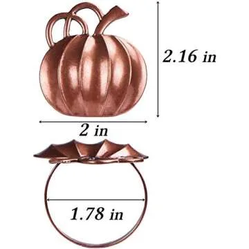 Pumpkin Napkin Rings, Halloween Napkin Ring Holders, Autumn/Winter Holiday Napkin Ring,Napkin Holder For Halloween, Thanksgiving, Dinner Parties, Weddings, Family Gatherings Decoration (12 Pieces)