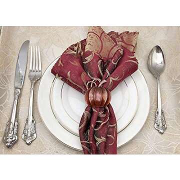 Pumpkin Napkin Rings, Halloween Napkin Ring Holders, Autumn/Winter Holiday Napkin Ring,Napkin Holder For Halloween, Thanksgiving, Dinner Parties, Weddings, Family Gatherings Decoration (12 Pieces)