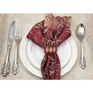 Pumpkin Napkin Rings, Halloween Napkin Ring Holders, Autumn/Winter Holiday Napkin Ring,Napkin Holder For Halloween, Thanksgiving, Dinner Parties, Weddings, Family Gatherings Decoration (12 Pieces)