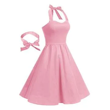 Vintage Polka Audrey Dress - Retro 1950s Halter Style