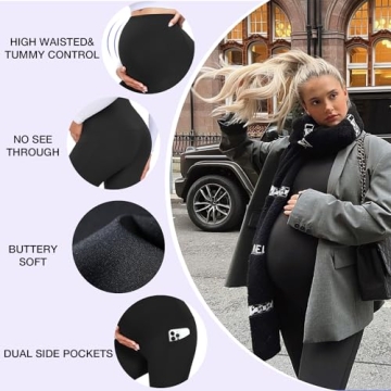 GROTEEN Women's Maternity Leggings with Pockets and Support