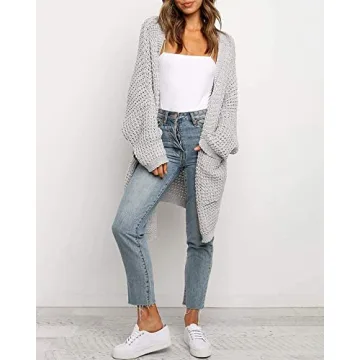 BTFBM Women Long Sleeve Knit Cardigan with Pockets