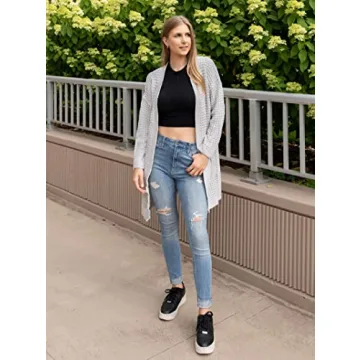 BTFBM Women Long Sleeve Knit Cardigan with Pockets