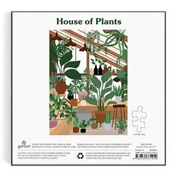 Galison House of Plants 1000 Piece Puzzle in Square Box from Galison - Fun and Botanical 1000 Piece Puzzle, Featuring Artwork from Frankie Penwill, Thick and Sturdy Pieces, Great Gift Idea