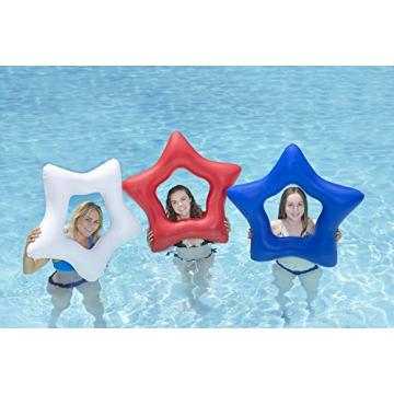 Poolmaster American Stars Inflatable Swimming Pool Float Inner Tubes, 3 Pack