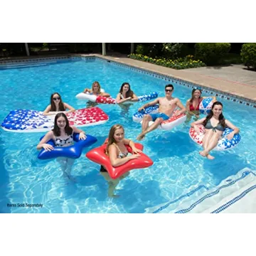 Poolmaster American Stars Inflatable Swimming Pool Float Inner Tubes, 3 Pack