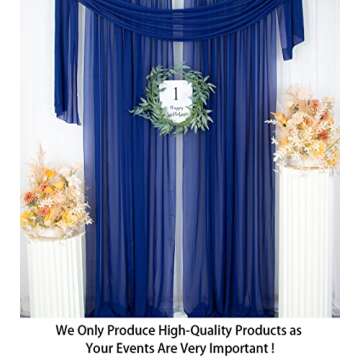 ShinyBeauty 10FT Chiffon Backdrop Curtain for Events