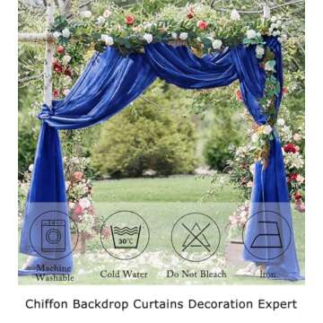 ShinyBeauty 10FT Chiffon Backdrop Curtain for Events