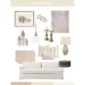 Crumbs Home Modern Farmhouse Pillow Cover for Indoor Outdoor