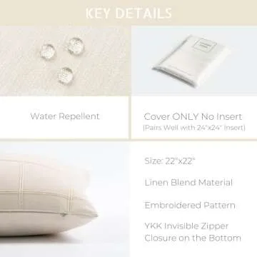 Crumbs Home Modern Farmhouse Pillow Cover for Indoor Outdoor