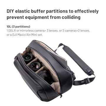 PGYTECH OneGo Solo V2 Camera Sling Bag, 10L Crossbody Camera Bag for Urban Travel Photographers, Mir...