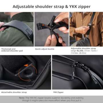 PGYTECH OneGo Solo V2 Camera Sling Bag, 10L Crossbody Camera Bag for Urban Travel Photographers, Mirrorless Camera Bag for Sony/Canon/Nikon/DJI Mavic/Air/Mini/Tripod/Laptop