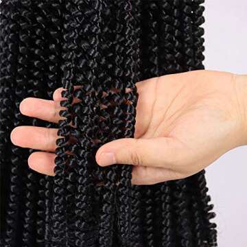 7 Packs Spring Twist Braiding Hair Spring Twists Bomb Twist Hair Synthetic Fiber Fluffy Twist Crochet Braids Low Temperature Fiber Crochet Hair for Women Braiding Hair(12inch,1B)