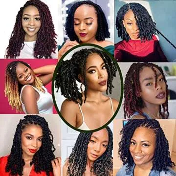 7 Packs Spring Twist Braiding Hair Spring Twists Bomb Twist Hair Synthetic Fiber Fluffy Twist Crochet Braids Low Temperature Fiber Crochet Hair for Women Braiding Hair(12inch,1B)