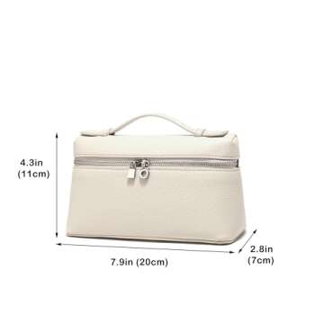 Rejolly Crossbody Bag for Women L19 Pouch Top-Handle Leather Bag Designer Shoulder Handbag Quiet Luxury Trendy Purse (Cream White)