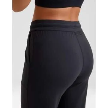 Colorfulkoala Dreamlux Wide Leg Sweatpants Women 27.5'' Lounge Flared Jogger Pants Baggy Sweatpants with Pockets(XS, Black)