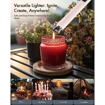 SEASTARBOAT Lighter - Electric Lighter Candle Lighters Rechargeable USB Type-C Arc Windproof Plasma Lighters with Upgraded Safety Button for Camping Home Kitchen BBQ Cooking (Pink)