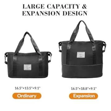 Travel Duffel Bag - Waterproof Expandable Weekender for All