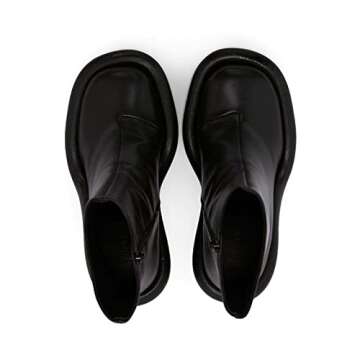 Goolita Stiletto Heel Denim Boots For Women, Round Toe Side Zipper Elastic Knee High Boots Sexy Dress Platform Stretch Boots