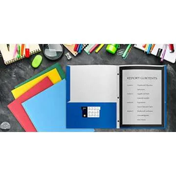 FILE-EZ 8-Pocket Folder Organizers - Durable & Colorful