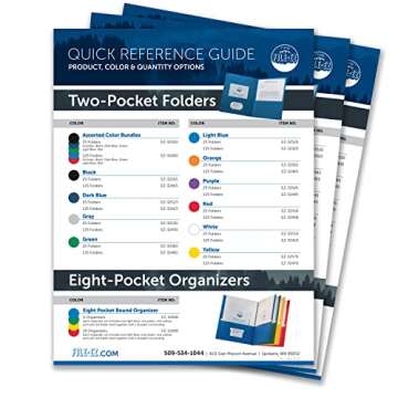 FILE-EZ 8-Pocket Folder Organizers - Durable & Colorful