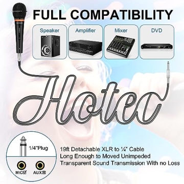 HOTEC Premium Vocal Dynamic Microphone with XLR Cable