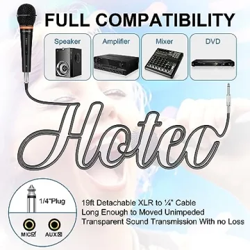 HOTEC Premium Vocal Dynamic Microphone with XLR Cable