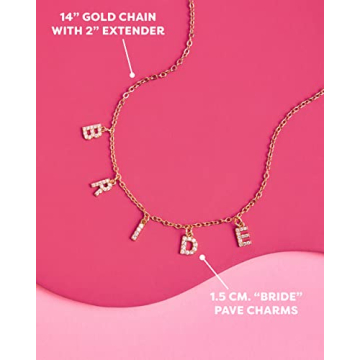 xo Fetti Bride Necklace for Bachelorette and Bridal Events